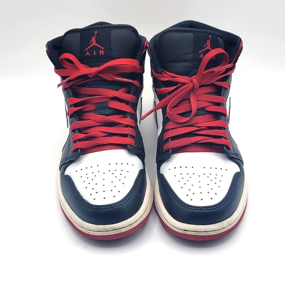 Nike Air Jordan 1 Mid Lace‎ Up  Mens Size 7.5 Women Size 9.0 White Black … main image 5